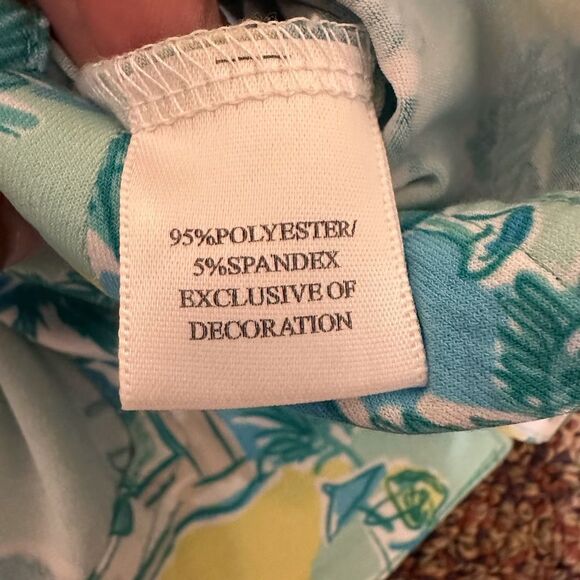 Island Republic Teal and Yellow Tropical Blouse - Picture 4 of 6